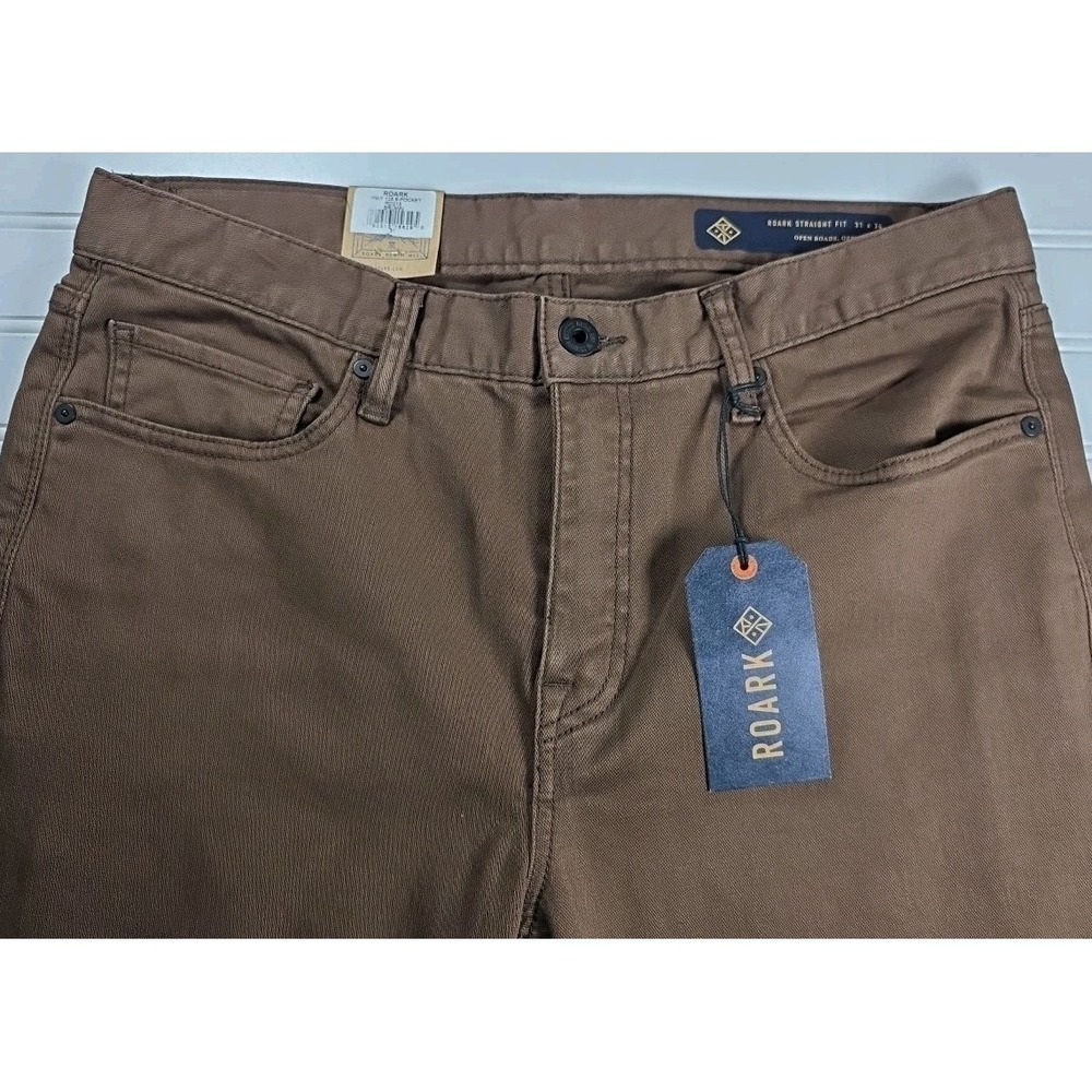 Roark Jeans Men's 31 X 34 BROWN Hwy 128 Denim Straight Fit CHINO PANTS NWT